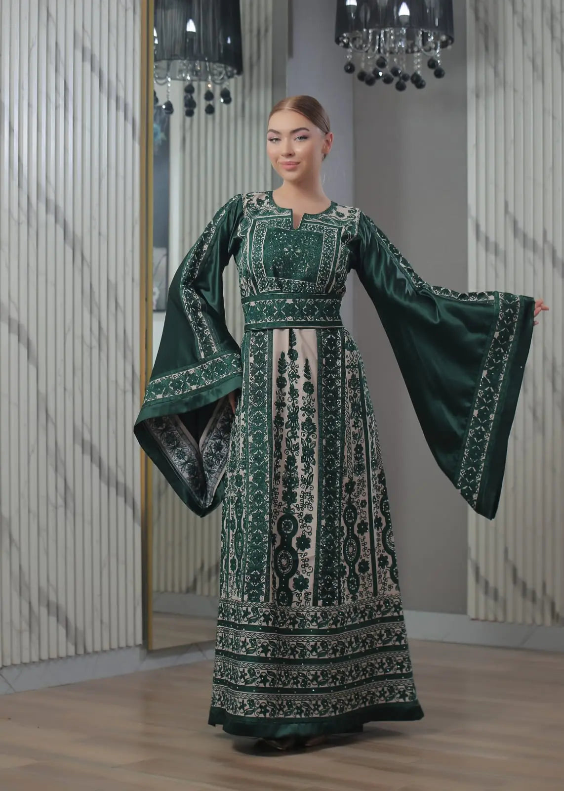 Blooms Of Ramallah - High Quality Embroidered Palestinian style Thobe - JPK Traditions