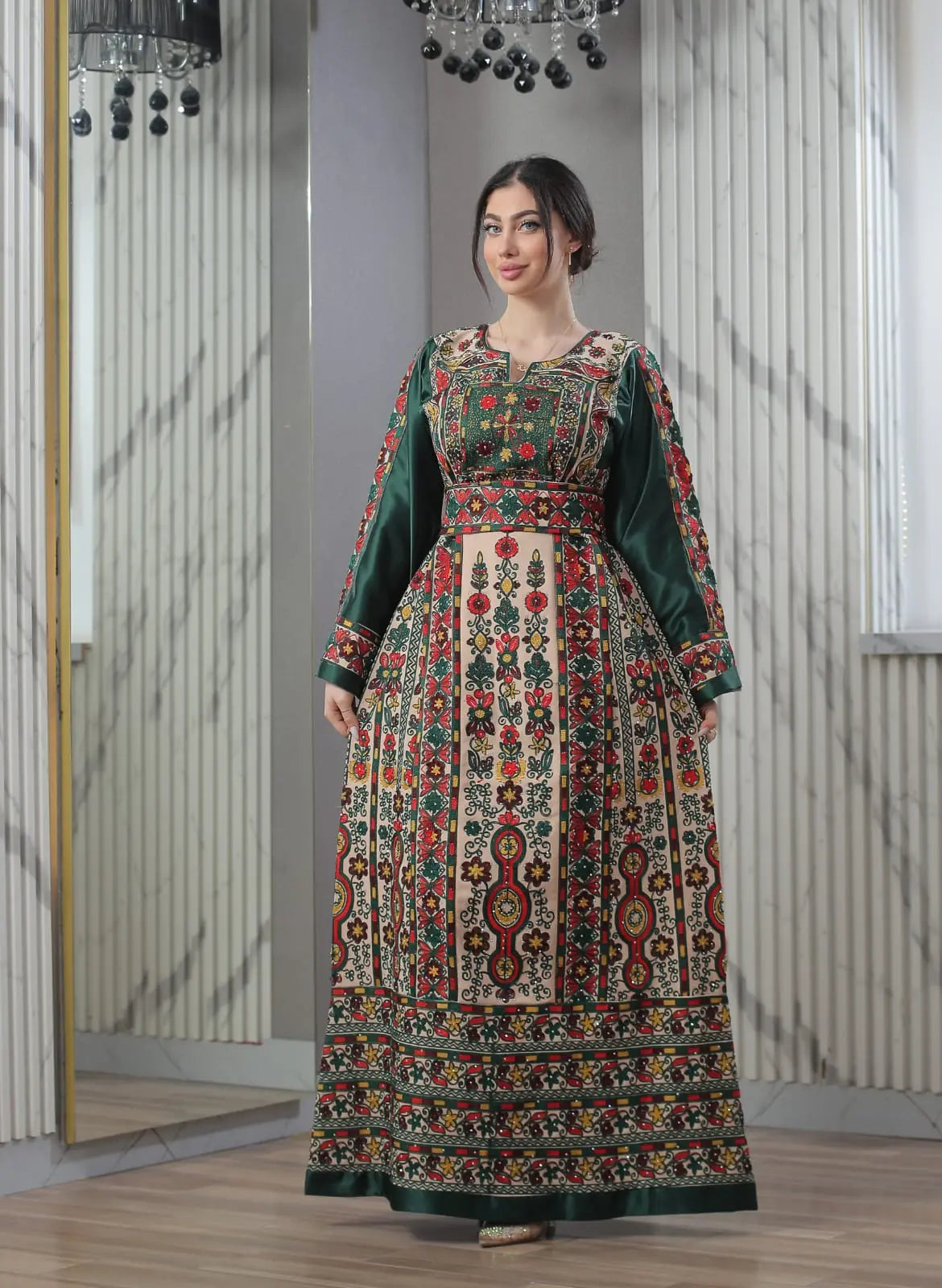 Blooms Of Ramallah - High Quality Embroidered Palestinian style Thobe - JPK Traditions