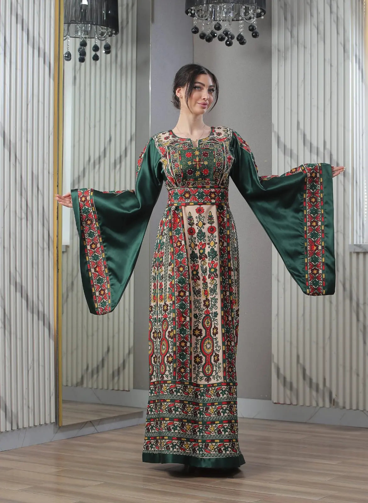 Blooms Of Ramallah - High Quality Embroidered Palestinian style Thobe - JPK Traditions