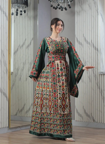 Blooms Of Ramallah - High Quality Embroidered Palestinian style Thobe - JPK Traditions