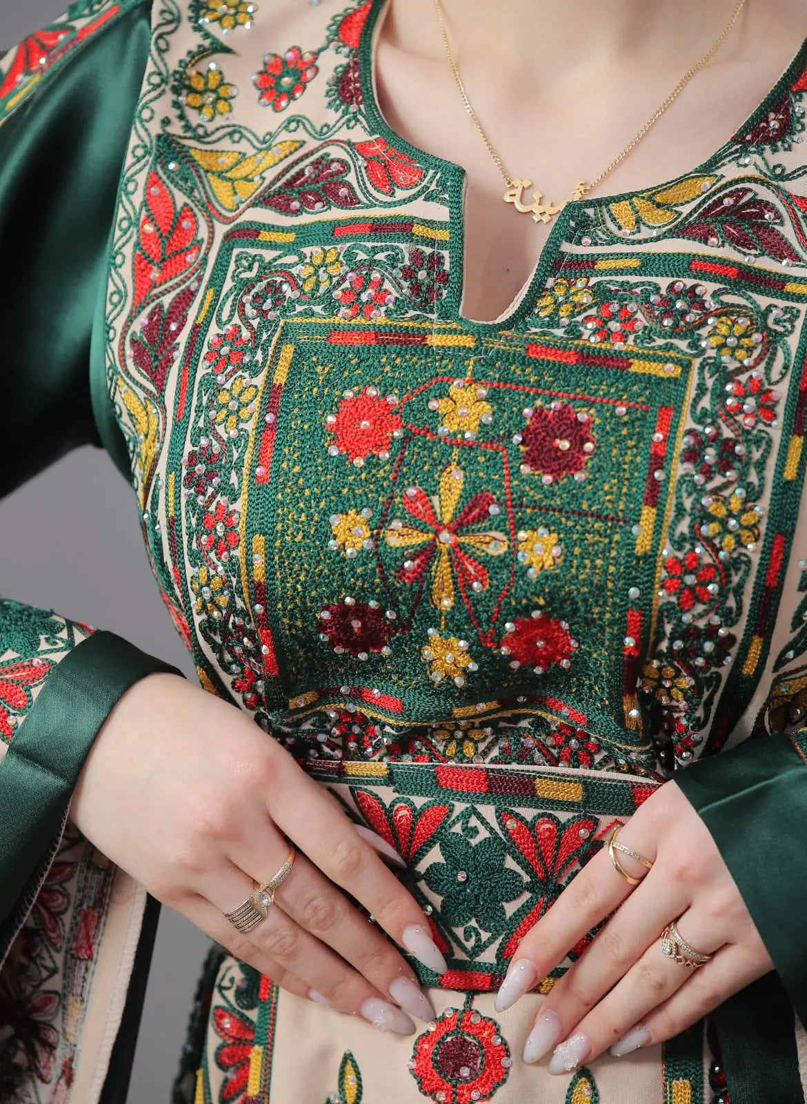 Blooms Of Ramallah - High Quality Embroidered Palestinian style Thobe - JPK Traditions