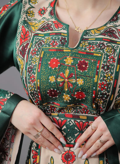 Blooms Of Ramallah - High Quality Embroidered Palestinian style Thobe - JPK Traditions