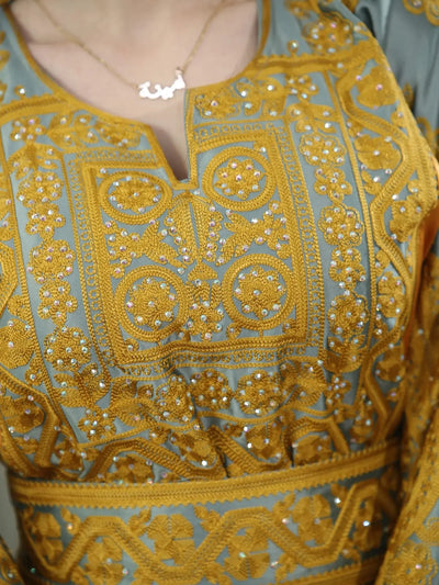 Blooms Of Nablus - High Quality Embroidered Palestinian style Thobe - JPK Traditions