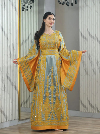 Blooms Of Nablus - High Quality Embroidered Palestinian style Thobe - JPK Traditions