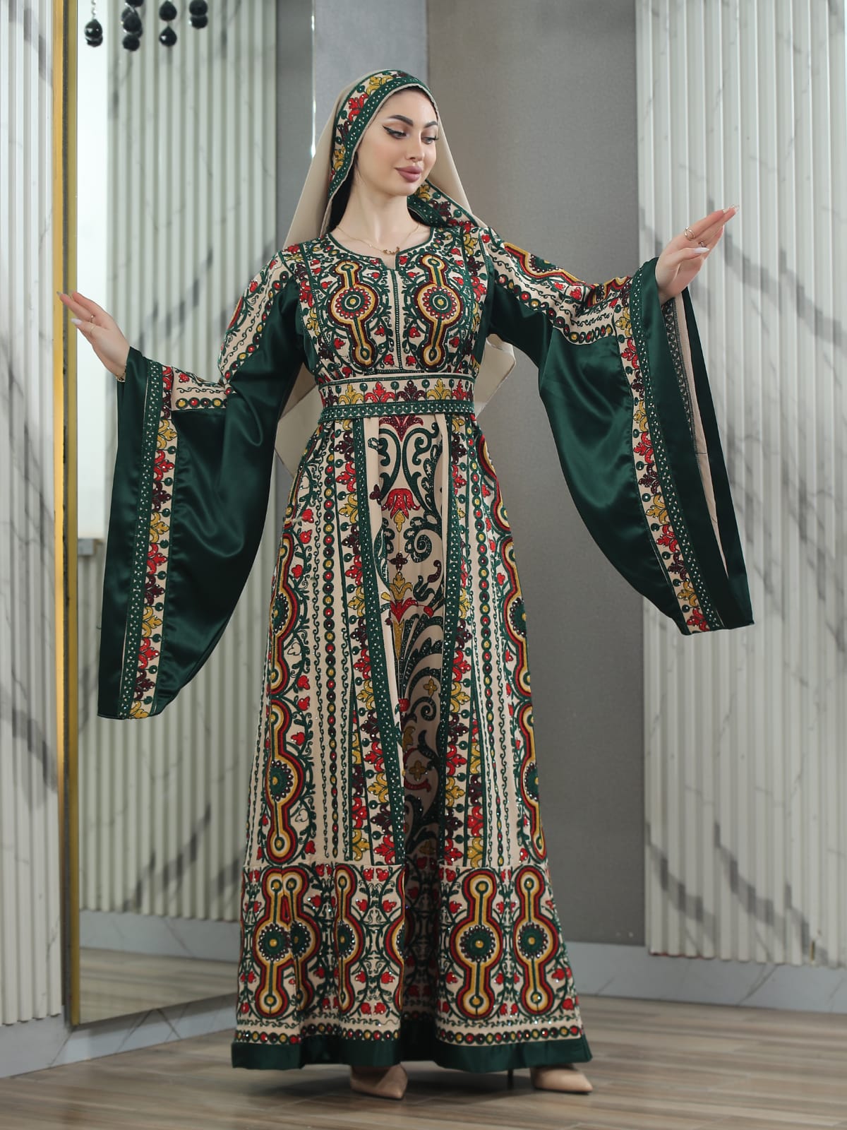 Ray Of Gaza 2 - High Quality Traditional Embroidered Palestinian Thobe