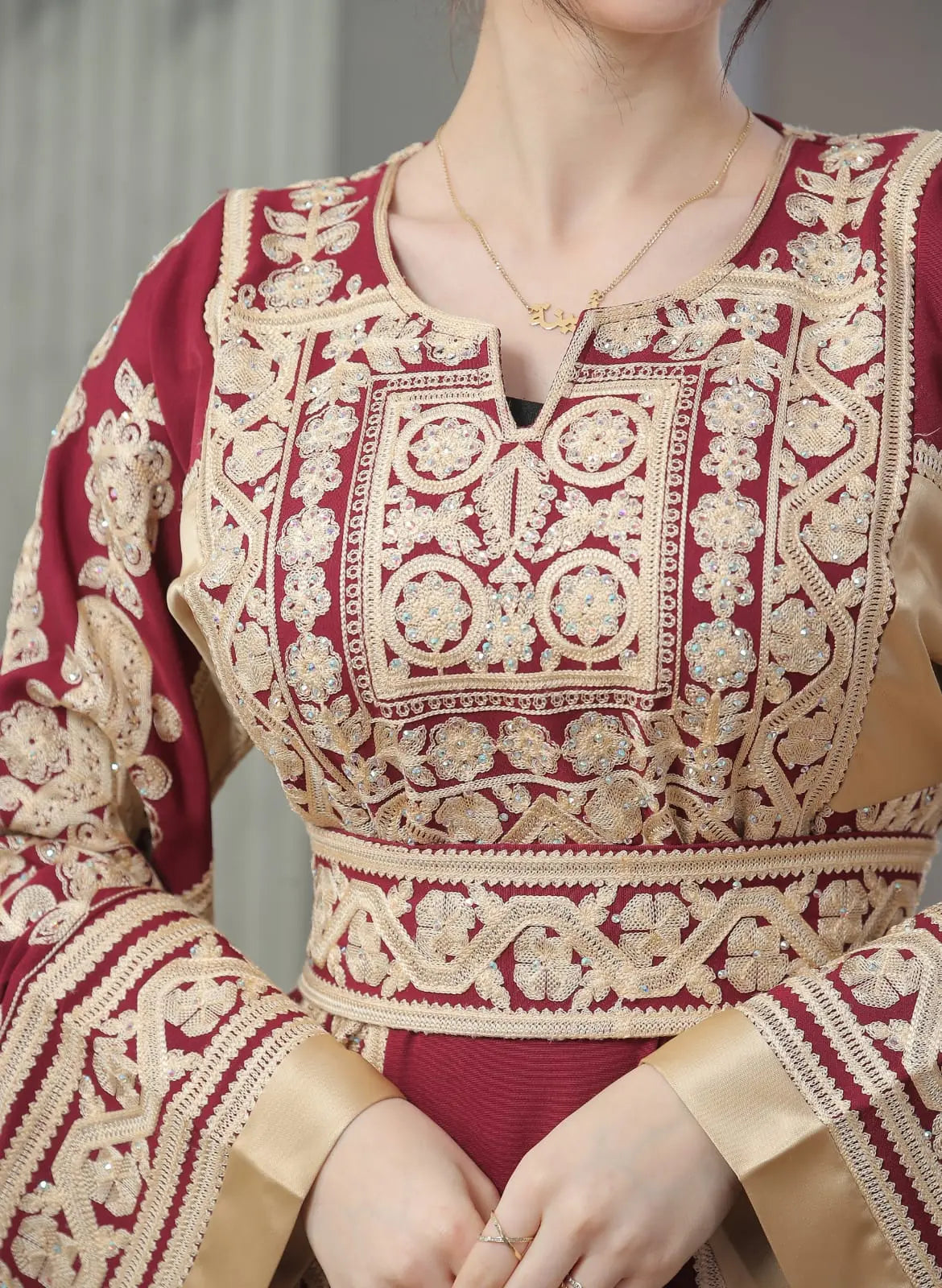 Blooms Of Nablus - High Quality Embroidered Palestinian style Thobe - JPK Traditions