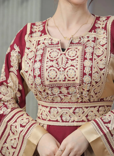 Blooms Of Nablus - High Quality Embroidered Palestinian style Thobe - JPK Traditions