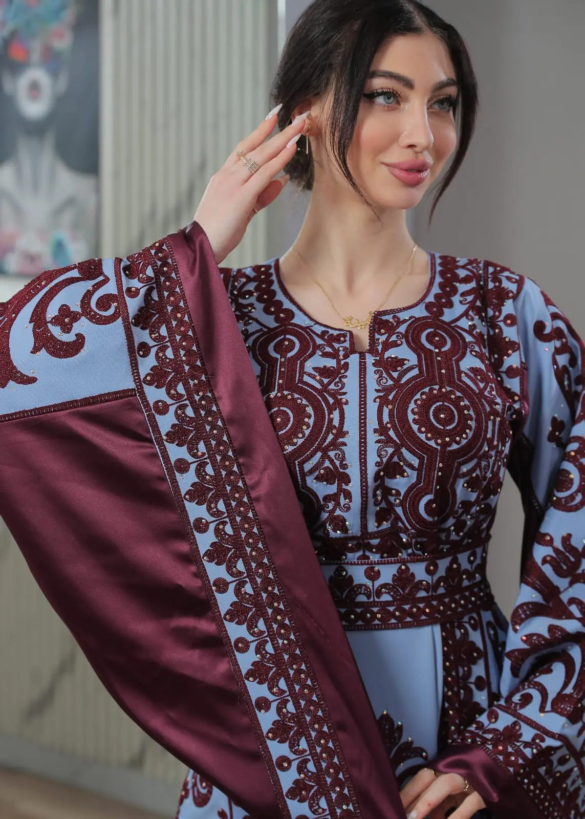 Blooms Of Beit Jala - High Quality Embroidered Palestinian style Thobe - JPK Traditions