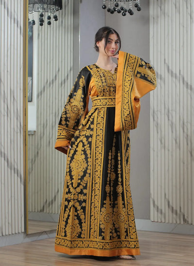 Blooms Of Nablus - High Quality Embroidered Palestinian style Thobe - JPK Traditions