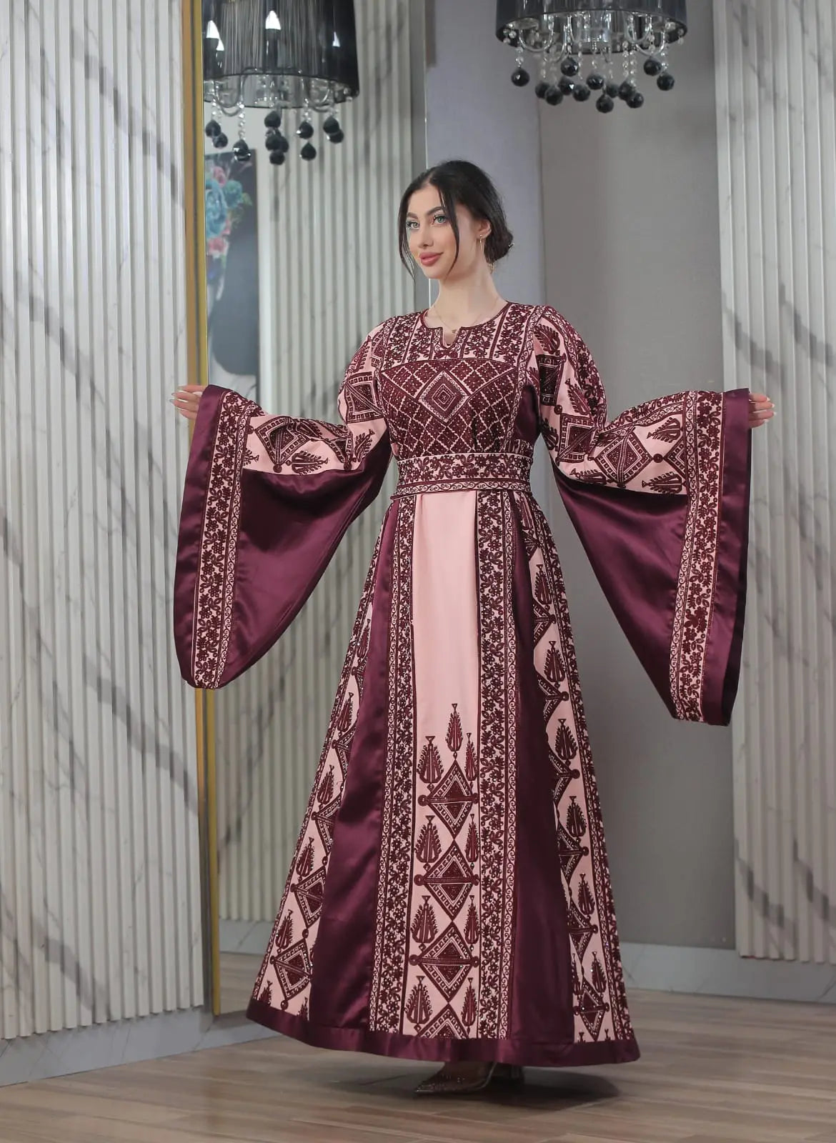 Blooms Of Safad - High Quality Embroidered Palestinian style Thobe - JPK Traditions