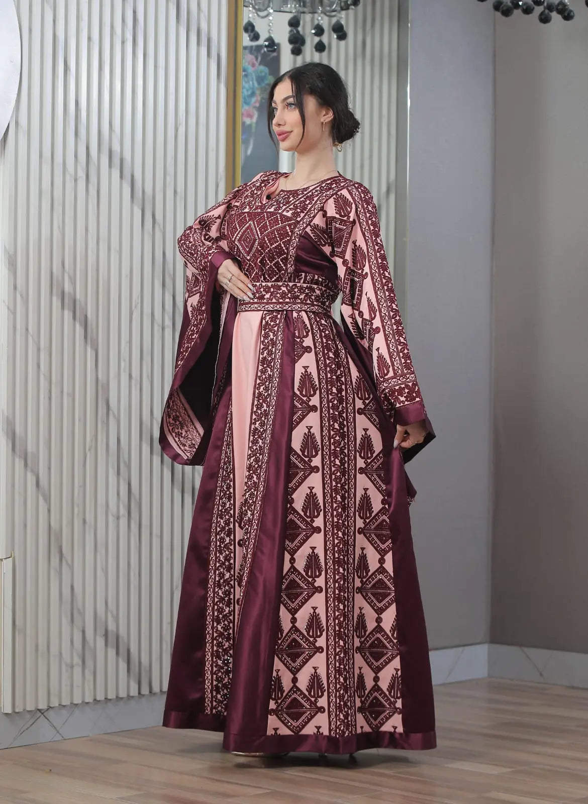 Blooms Of Safad - High Quality Embroidered Palestinian style Thobe - JPK Traditions