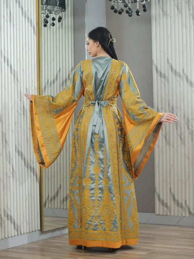 Blooms Of Nablus - High Quality Embroidered Palestinian style Thobe - JPK Traditions