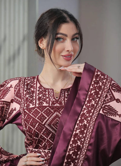 Blooms Of Safad - High Quality Embroidered Palestinian style Thobe - JPK Traditions