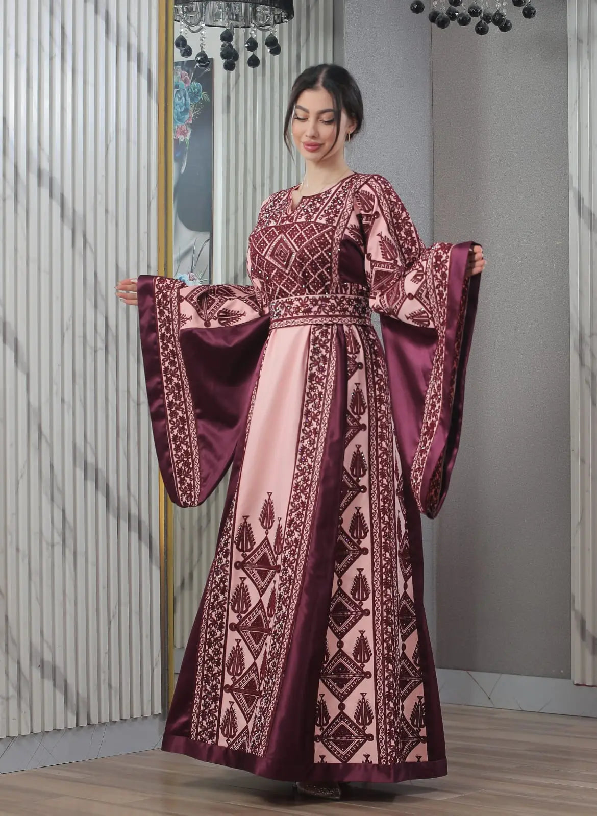 Blooms Of Safad - High Quality Embroidered Palestinian style Thobe - JPK Traditions