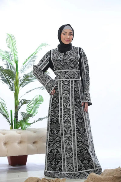 Moon Of Nablus - High Quality Embroidered Palestinian style Thobe - JPK Traditions