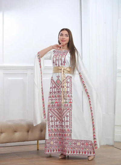 Haifa Threads - High Quality Embroidered Palestinian style Dress - JPK Traditions