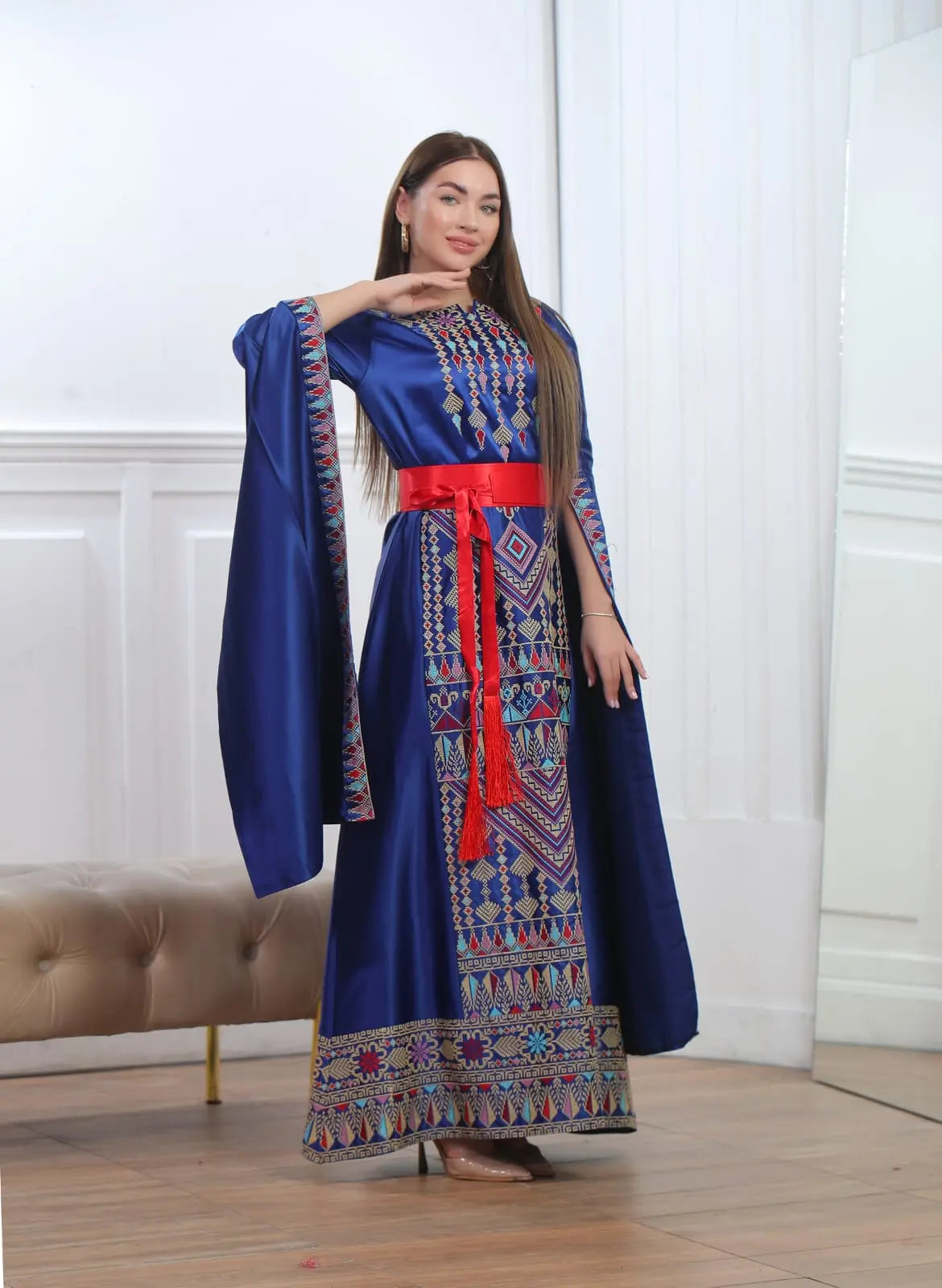 Haifa Threads - High Quality Embroidered Palestinian style Dress - JPK Traditions