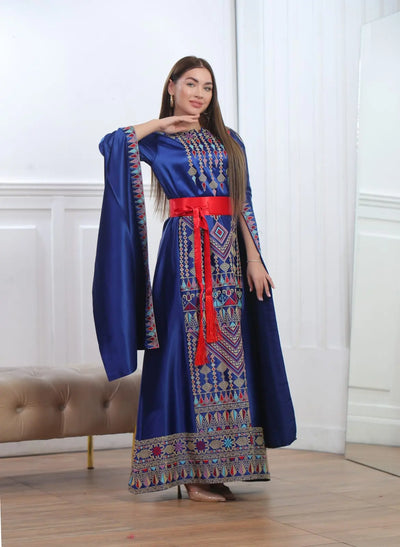 Haifa Threads - High Quality Embroidered Palestinian style Dress - JPK Traditions