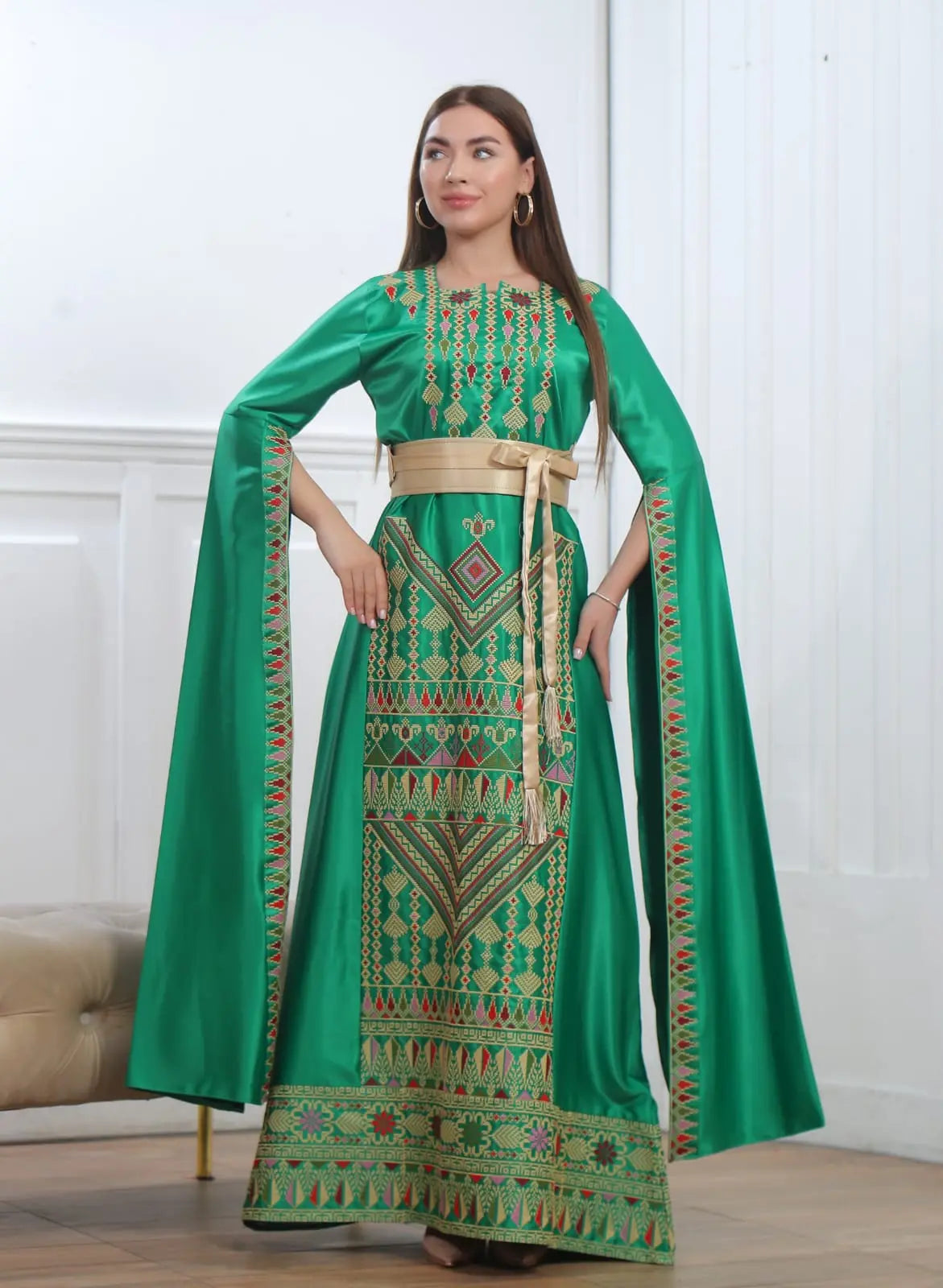 Haifa Threads - High Quality Embroidered Palestinian style Dress - JPK Traditions