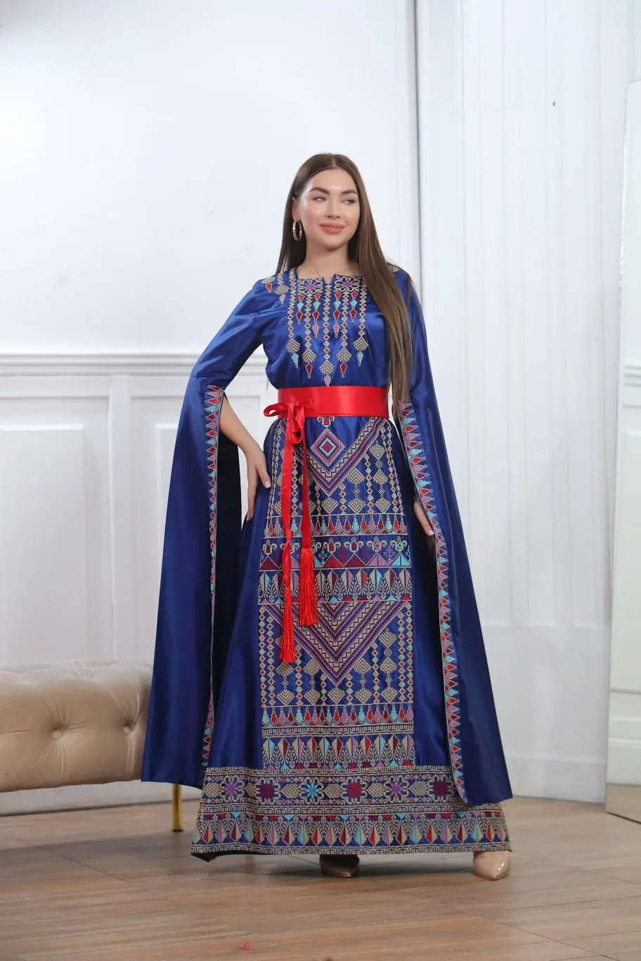 Haifa Threads - High Quality Embroidered Palestinian style Dress - JPK Traditions