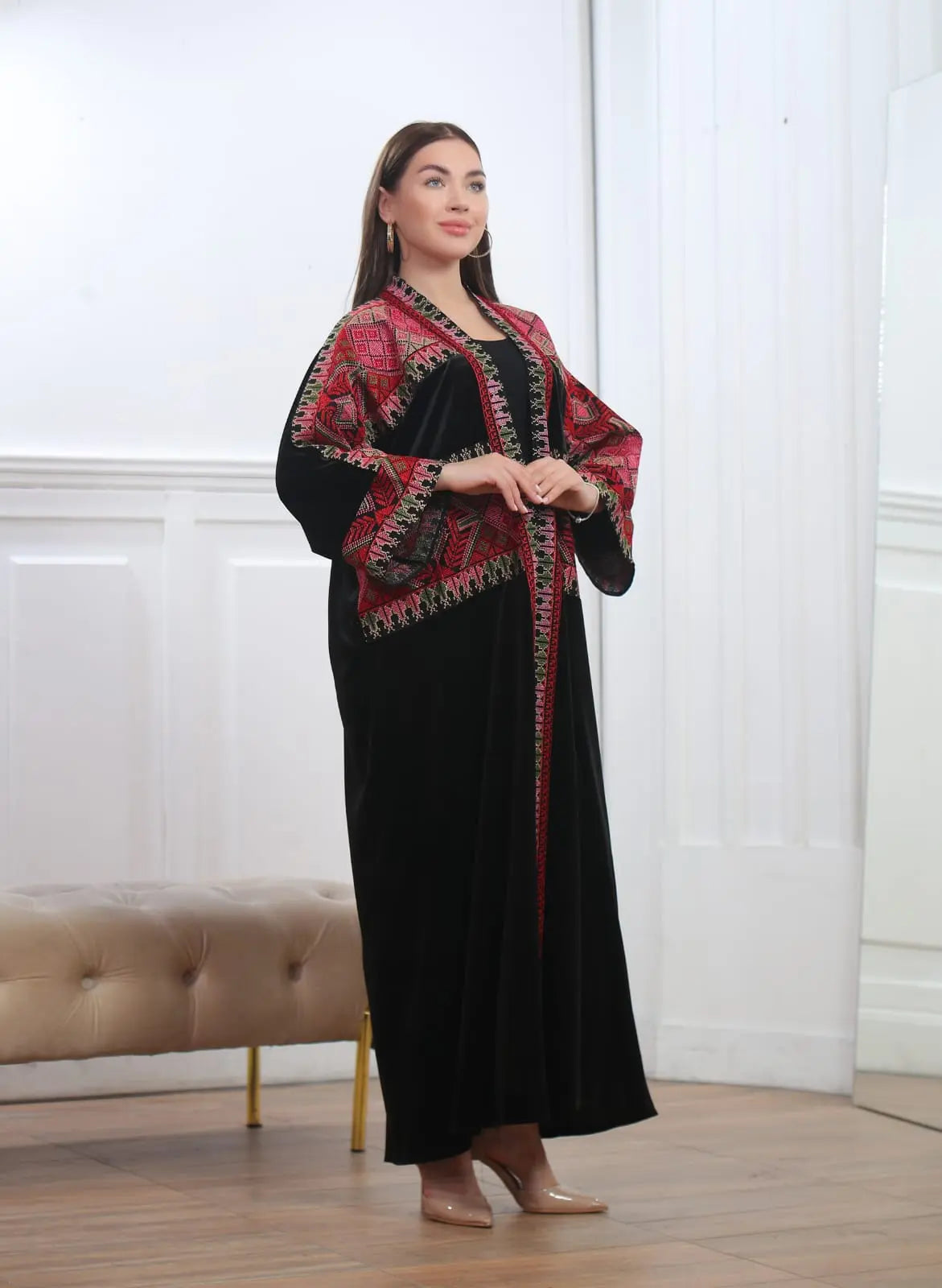 Classic Threads - High Quality Embroidered Palestinian style Abaya - JPK Traditions