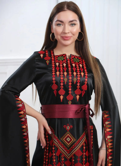 Haifa Threads - High Quality Embroidered Palestinian style Dress - JPK Traditions