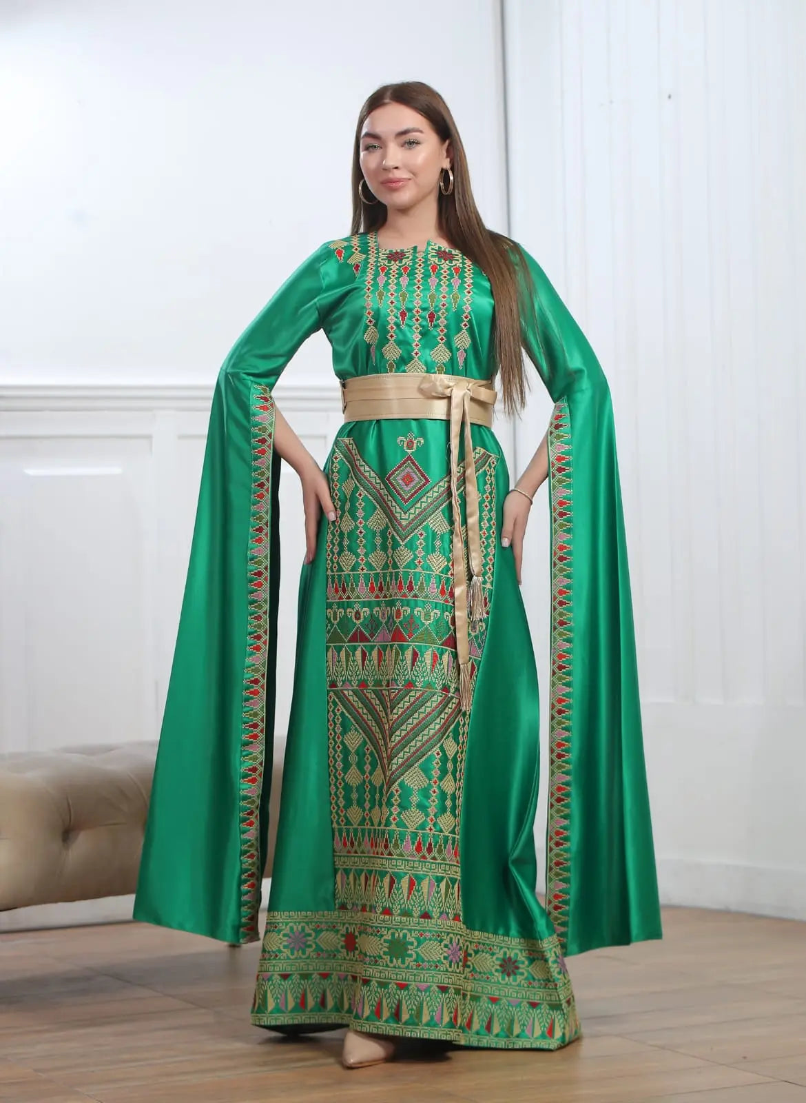 Haifa Threads - High Quality Embroidered Palestinian style Dress - JPK Traditions