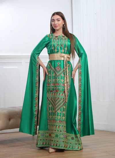 Haifa Threads - High Quality Embroidered Palestinian style Dress - JPK Traditions