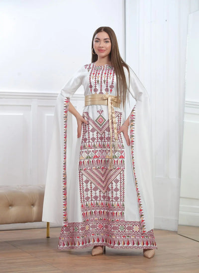 Haifa Threads - High Quality Embroidered Palestinian style Dress - JPK Traditions