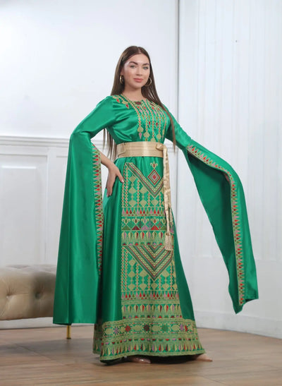 Haifa Threads - High Quality Embroidered Palestinian style Dress - JPK Traditions