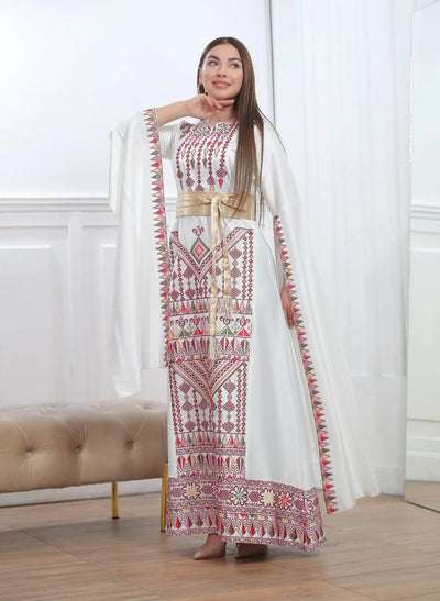 Haifa Threads - High Quality Embroidered Palestinian style Dress - JPK Traditions