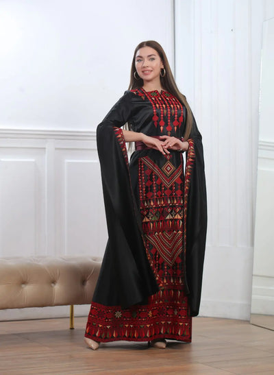 Haifa Threads - High Quality Embroidered Palestinian style Dress - JPK Traditions