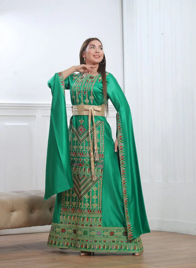 Haifa Threads - High Quality Embroidered Palestinian style Dress - JPK Traditions