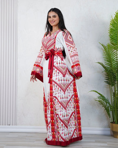 Crystal Of Nablus- High Quality Traditional Embroidered Palestinian Thobe - JPK Traditions