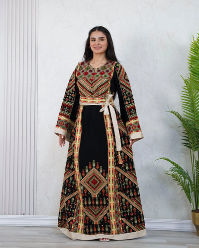Crystal Of Nablus- High Quality Traditional Embroidered Palestinian Thobe - JPK Traditions
