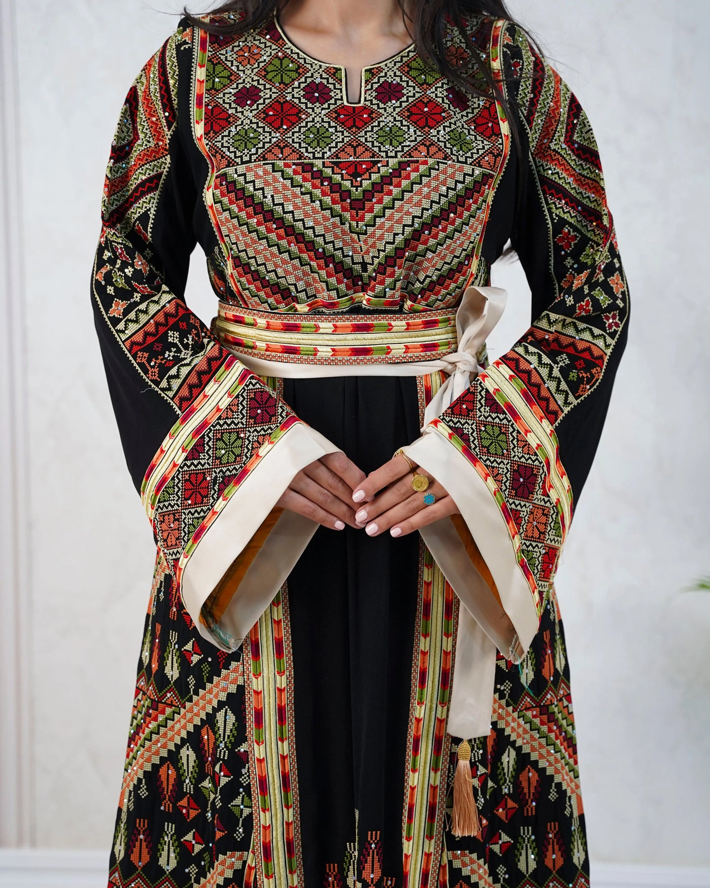 Crystal Of Nablus- High Quality Traditional Embroidered Palestinian Thobe - JPK Traditions