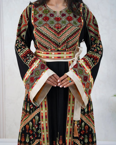 Crystal Of Nablus- High Quality Traditional Embroidered Palestinian Thobe - JPK Traditions