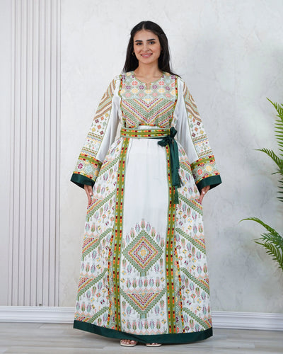 Crystal Of Nablus- High Quality Traditional Embroidered Palestinian Thobe - JPK Traditions