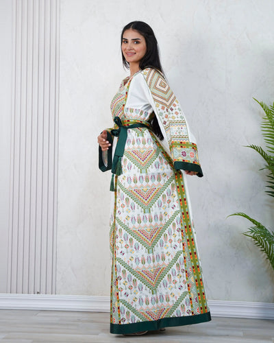 Crystal Of Nablus- High Quality Traditional Embroidered Palestinian Thobe - JPK Traditions