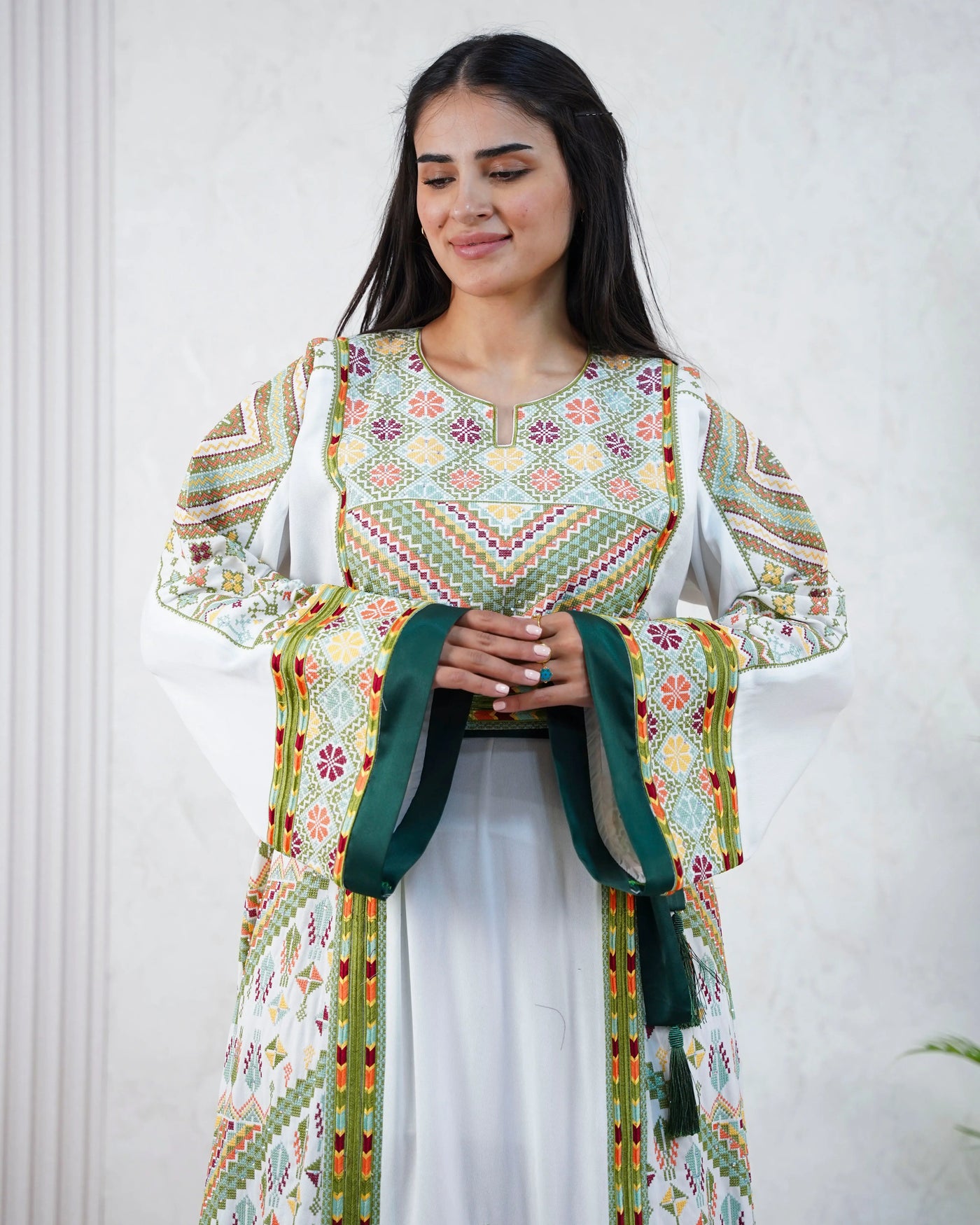 Crystal Of Nablus- High Quality Traditional Embroidered Palestinian Thobe - JPK Traditions