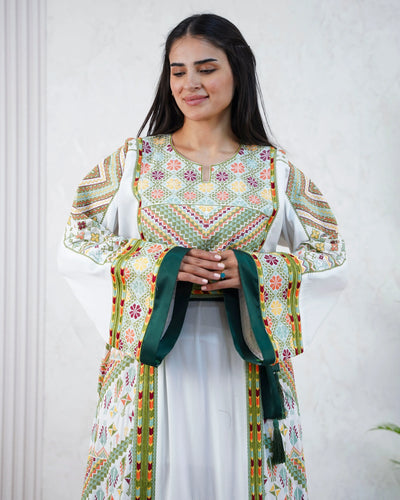 Crystal Of Nablus- High Quality Traditional Embroidered Palestinian Thobe - JPK Traditions