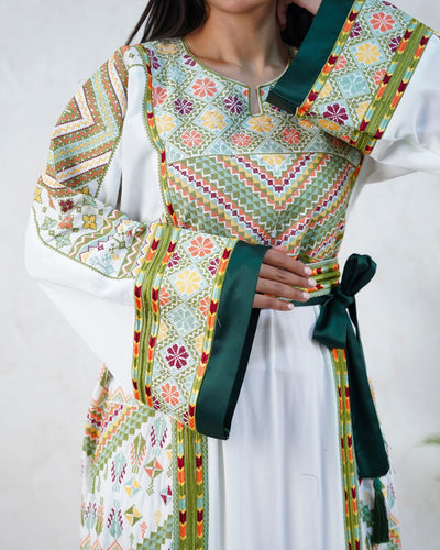 Crystal Of Nablus- High Quality Traditional Embroidered Palestinian Thobe - JPK Traditions