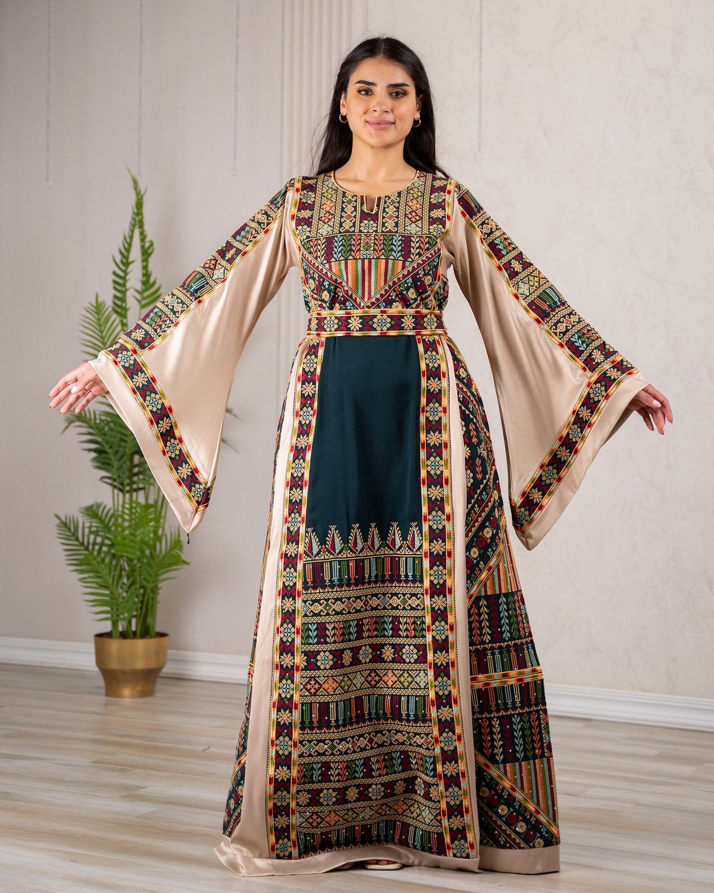 Crystal Of Ramallah 2 - High Quality Traditional Embroidered Palestinian Thobe