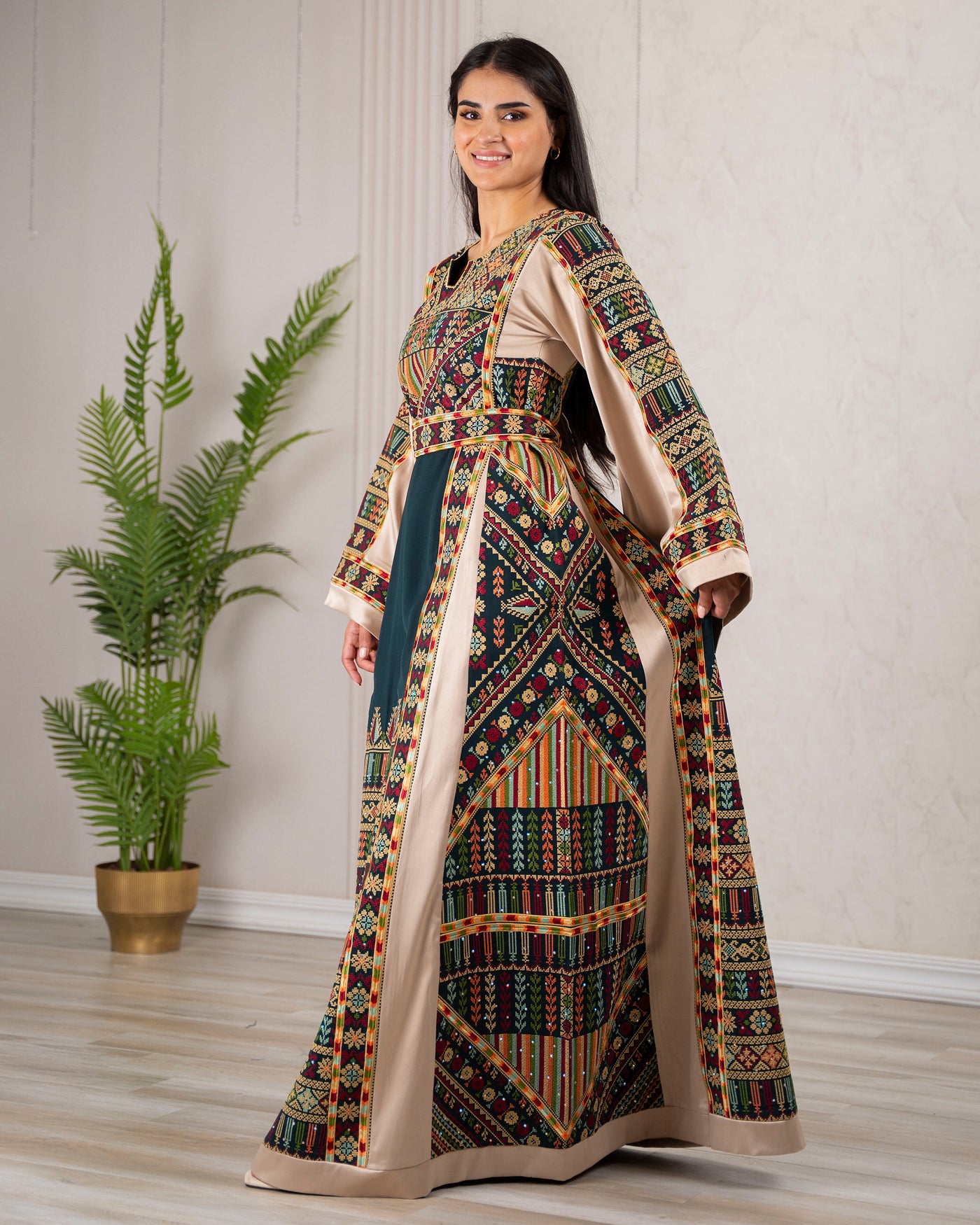 Crystal Of Ramallah 2 - High Quality Traditional Embroidered Palestinian Thobe