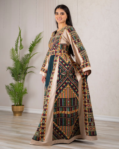Crystal Of Ramallah 2 - High Quality Traditional Embroidered Palestinian Thobe