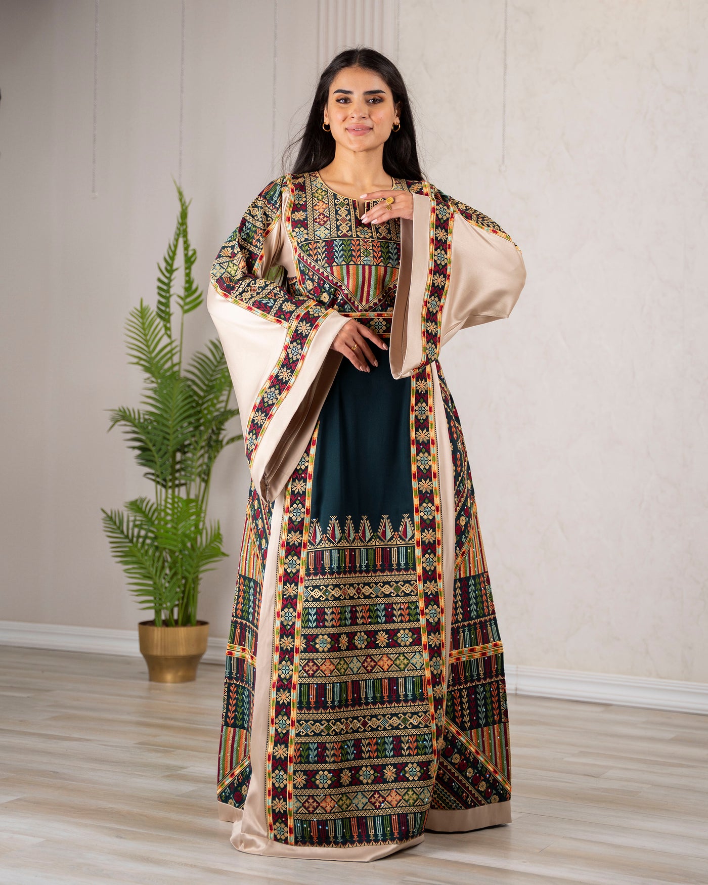 Crystal Of Ramallah 2 - High Quality Traditional Embroidered Palestinian Thobe
