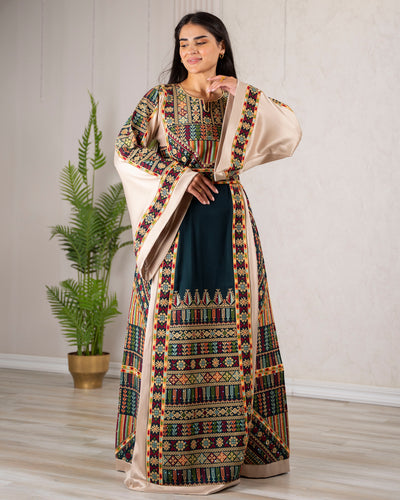 Crystal Of Ramallah 2 - High Quality Traditional Embroidered Palestinian Thobe