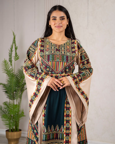 Crystal Of Ramallah 2 - High Quality Traditional Embroidered Palestinian Thobe