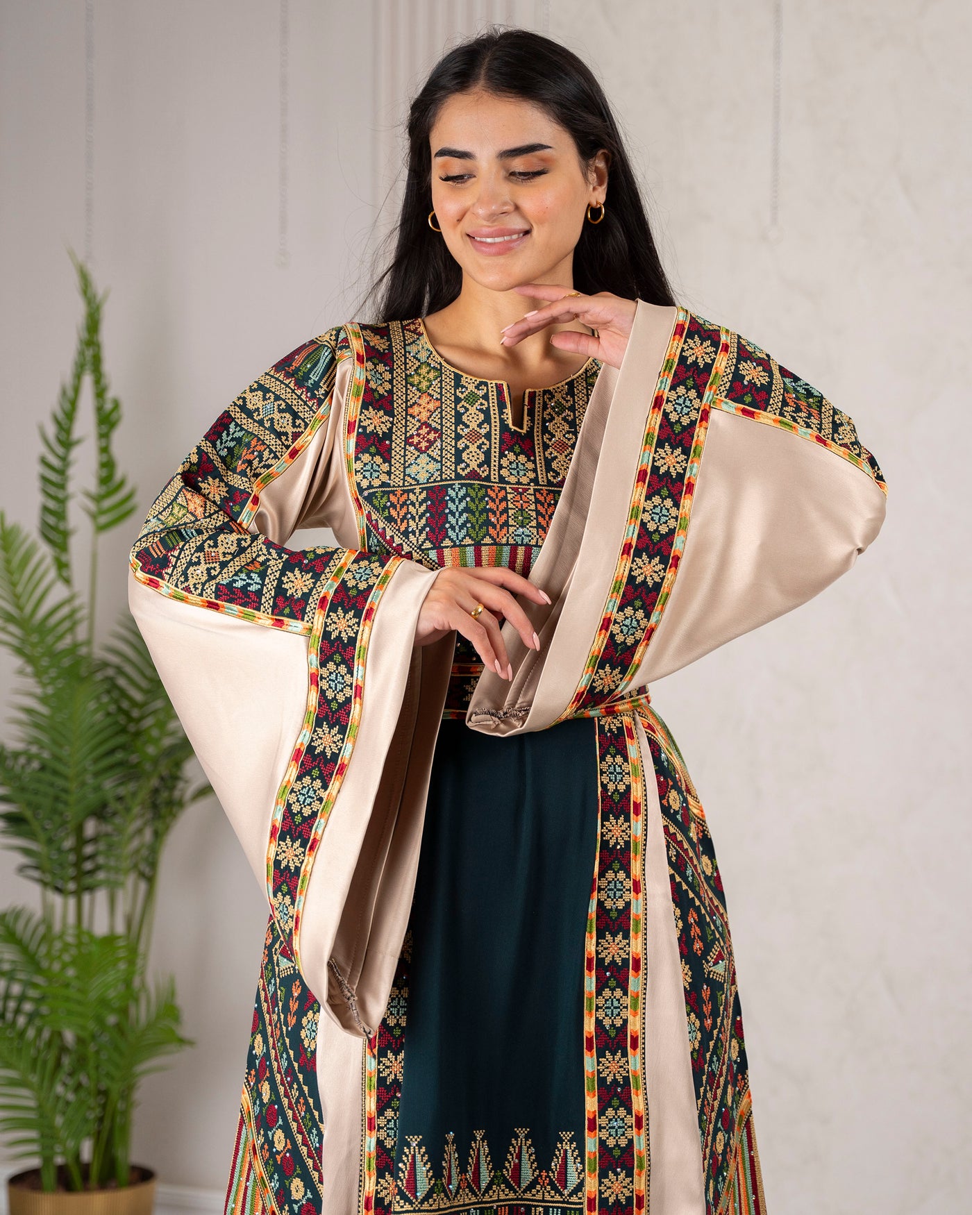 Crystal Of Ramallah 2 - High Quality Traditional Embroidered Palestinian Thobe