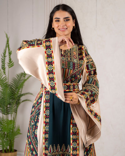 Crystal Of Ramallah 2 - High Quality Traditional Embroidered Palestinian Thobe